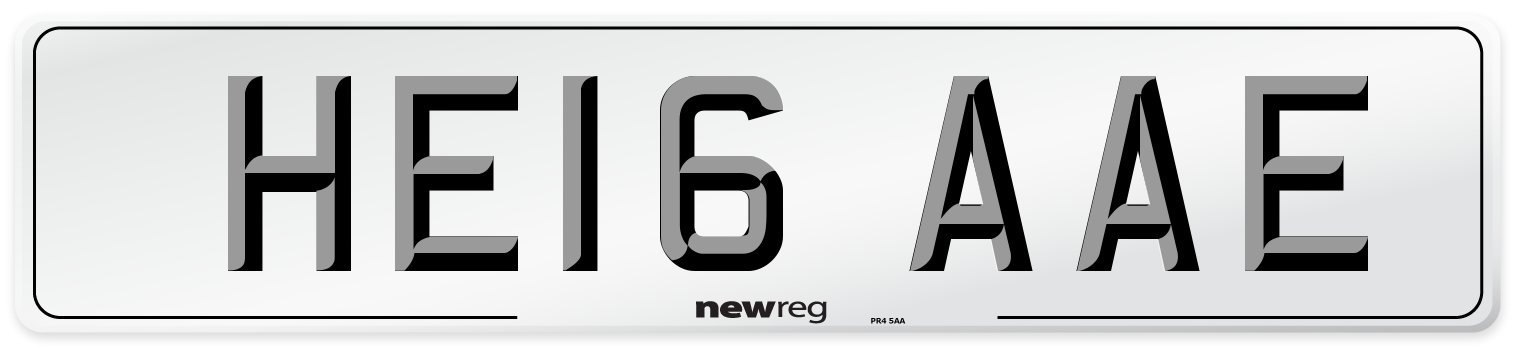 HE16 AAE Number Plate from New Reg